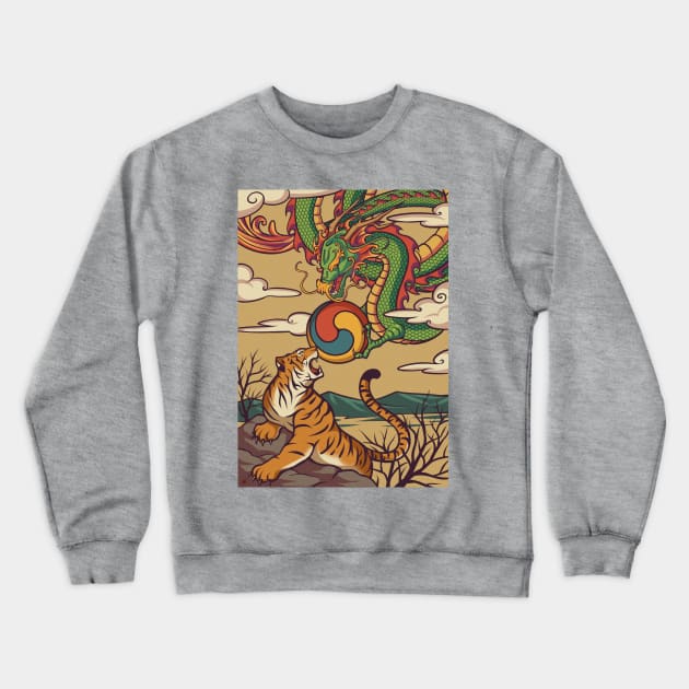 Tiger vs Dragon Crewneck Sweatshirt by KucingKecil